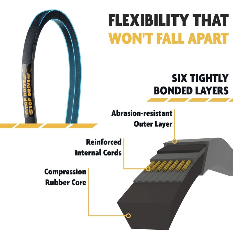 TOP DRIVE 4L300K, 4L, Lawn and Garden Aramid V-Belt, Rubber, 1/2" x 30" Outside Circumference - Image 4